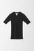 Cashmere Ribbed Pullover with Short Sleeves and Crewneck - black - front