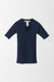 Cashmere Ribbed Pullover with Short Sleeves and V-Neck - navy - front