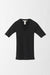 S / Black / Cashmere ribbed pullover, V Neck short sleeve