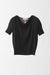 Cashmere and Silk Blend Pullover with Short Sleeves and Draped Neck - black - front