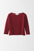 Wool and Silk Blend Pullover with 3/4 Sleeves and Boatneck - crimson red - front