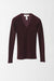 S / Burgundy / Cashmere ribbed pullover, V neck long sleeve
