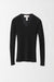 S / Black / Cashmere ribbed pullover, V neck long sleeve