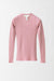 M / Antique Pink / Cashmere ribbed pullover, V neck long sleeve