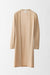 Wool and Silk Long and Open Cardigan - Camel (Front)