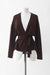 S / Dark Brown / Wool and silk, Open cardigan