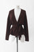 M / Dark Brown / Wool and silk, Open cardigan
