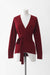 S / Crimson Red / Wool and silk, Open cardigan