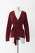 L / Crimson Red / Wool and silk, Open cardigan