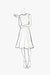Knit Structured Flared Sleeveless Dress with Crewneck - sketch