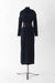 S / Navy / Knit dress long V neck