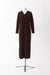 S / Dark Brown / Knit dress long V neck