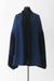 Merinos Wool and Cashmere Two-toned Indoor Cape with Arm Holes - heather indigo - front