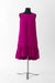 Silk Cady Trapeze Sleeveless Dress with a Crewneck - fuchsia - front