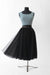 34 / Black / Tulle, Frowned midi skirt