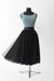 44 / Black / Tulle, Frowned midi skirt