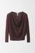 S / Burgundy / Cashmere pullover, Draped neck long sleeves