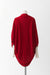 Silk Wool Blend Shawl Cardigan - Crimson Red (Back)