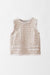 Holiday Tweed Classic Shell Top - dusty white and pink - front