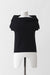 S / Black / Structured long knit top, High collar sleeveless
