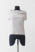 S / Light Grey / Structured long knit top, High collar sleeveless