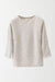 XL / White Pepper / Cashmere and silk long pullover, Boat neck 3/4 sleeves