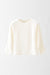 Cashmere and Silk Blend Pullover with 3/4 Sleeves and Boatneck - ivory - front