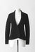 S / Black / Structured knit, Jacket shawl collar