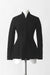 Structured Knit Jacket with Front Zipper - black - front