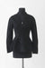 Structured Knit Jacket with Zip Collar - black - front
