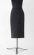 Structured Knit Pencil Skirt of Midi Length - black - front