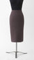 Structured Knit Pencil Skirt of Midi Length - brown - details