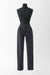 M / Charcoal / Cashmere narrow leg pant with front pleats