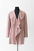 Cashmere Cascade Ruffle Collar Coat with Leather Trim - Antique Pink (Front)