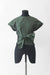 Silk Taffetas Wrap Top with V Back - hunter green - front