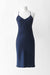 Silk Loungewear Short Slip Dress - midnight blue - front