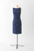 Lace Straight Sleeveless Dress with Boatneck - indigo - front