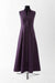 Cotton Sleeveless Long Shirt Dress - deep purple -front