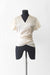 40 / Cream / Silk satin, Front V Wrap top