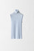 Cashmere Knit Sleeveless Turtleneck Top - powder blue