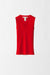 Cashmere Ribbed Sleeveless V-neck Top - Scarlet Red - Back