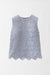 34 / Frost Blue and Cream / Lace Classic Shell Top