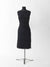 Lace Straight Sleeveless Dress with Boatneck - black - front