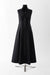 Cotton Sleeveless Long Shirt Dress - black -front