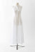 Linen Sleeveless Long Shirt Dress - white - front