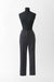 Wool Pinstripe Cigarette Trousers - grey - front