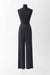 34 / Pinstripe Charcoal / Wool, Mid high waist and wide leg