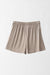 Silk Loungewear Shorts - beige - front