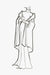 Cashmere Cape with Leather Trim and Roll Collar - Sketch