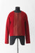 Cashmere Sleeveless Jacket with Leather Trimming - scarlet red - front
